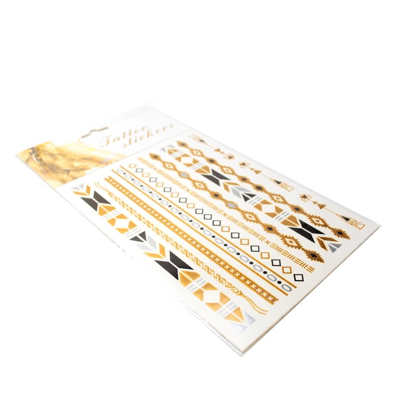 1 Set abwaschbare Tattoos in gold- und silberfarben