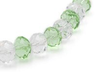 8 Glasschliffperlen 12 mm verspiegelt klar und zartgrün