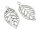 2 Anhänger "Leaf" in antik silberfarben