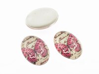 2 Motivcabochons "Pink Butterfly" aus Glas, 18...