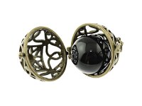 schwarze Klangkugel aus Messing, 16 mm