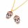2 emaillierte Anhänger "Sugarskull" in goldfarben