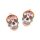 2 emaillierte Anhänger "Sugarskull" in goldfarben