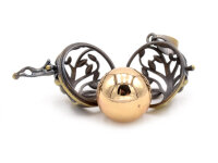 glänzene goldfarbene Klangkugel aus Messing, 16 mm