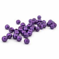 Glaswachsperlen violett rund 6 mm 50 Stück
