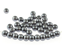 40 Glaswachsperlen in dunklem Schiefergrau, 6  mm
