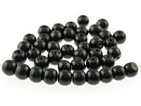 40 Glaswachsperlen in Schwarz, 6 mm