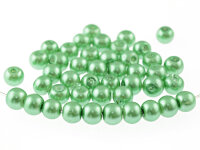 40 Glaswachsperlen in Mintgrün, 6 mm