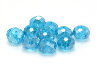 10 Glasschliffperlen "Metallic" in azurblau