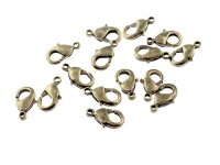 10 Karabiner aus Messing in antik bronzefarben