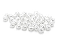 40 Glaswachsperlen in Weiß, 6 mm