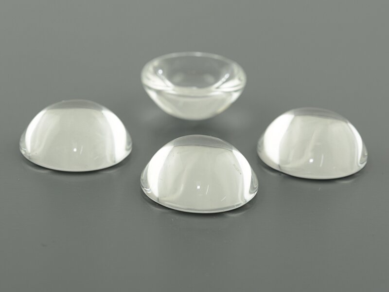 4 dicke gewölbte Cabochons, 20 mm, Glas klar