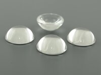 4 dicke gewölbte Cabochons, 20 mm, Glas klar