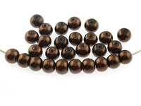 40 Glaswachsperlen in Espresso, 6 mm