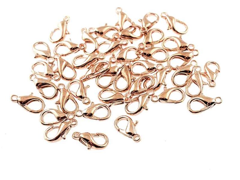 10 Karabinerverschlüsse in roségoldfarben, 10 mm