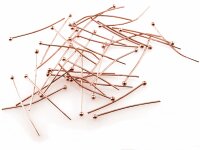 20 Nietstifte Kugelkopf in roségoldfarben, 30 mm