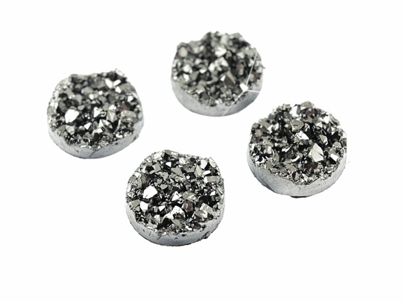 4 Cabochons "Eiskristalle" in platin, 12 mm