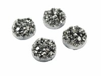 4 Cabochons "Eiskristalle" in platin, 12 mm