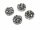 4 Cabochons "Eiskristalle" in platin, 12 mm