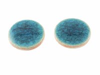 2 Cabochons aus Porzellan in petrol, 20 mm