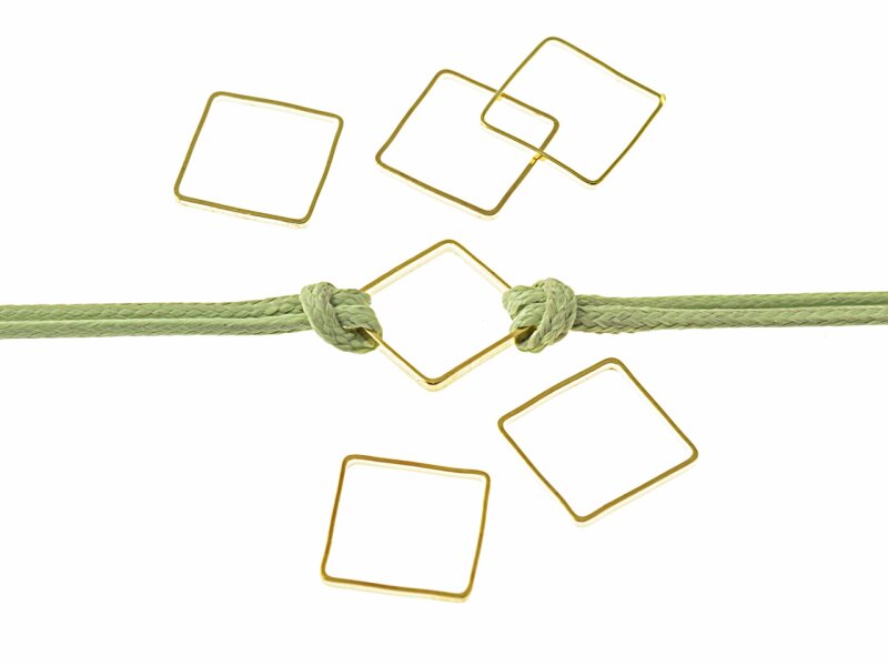 20 Verbinder "Square" aus Messing in goldfarben