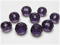 10 Glasschliffperlen 10 mm in violett