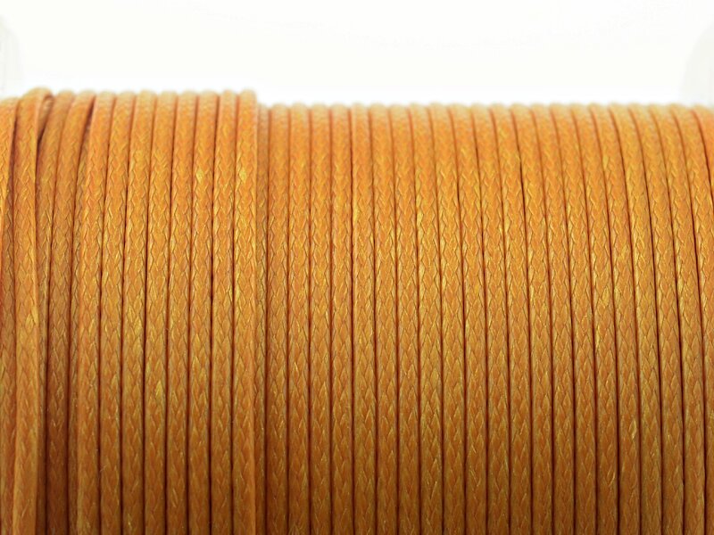10 m Polyesterkordel gewachst in orange, 1 mm
