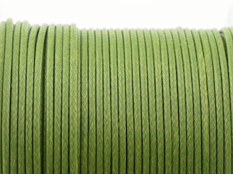 10 m Polyesterkordel gewachst in kiwi, 1 mm