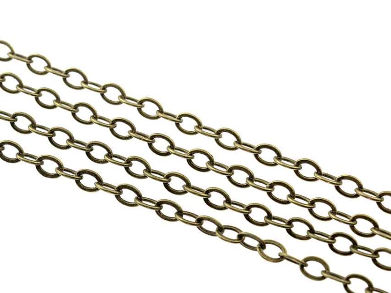 Ankerkette aus Messing 3x2,5 mm antik bronzefarben 1 m