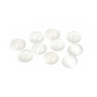 10 Cabochons 10 mm Cateye Glas weiß
