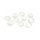 10 Cabochons 10 mm Cateye Glas weiß
