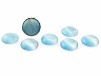 10 Cabochons 10 mm Cateye Glas in aqua