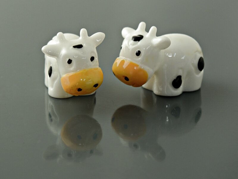 4 Cabochons "Mooo" aus Resin