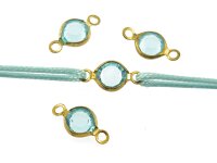 4 Verbinder "Aqua" aus Messing in goldfarben