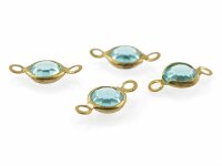 4 Verbinder "Aqua" aus Messing in goldfarben