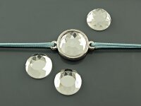 2 Glasschliffcabochons "Sparkle" in klar, 12 mm