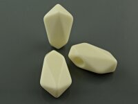 6 Acrylperlen "Triangles" in Tropfenform in creme