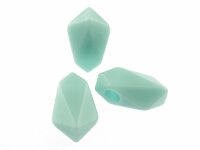 6 Acrylperlen "Triangles" in Tropfenform in aqua