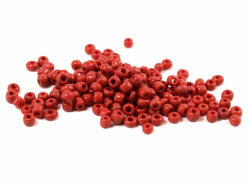 500 Rocailles Perlen in rot, 3 mm