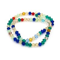 Glasschliffperlen "Bicone" im Farbmix, 4x4 mm...