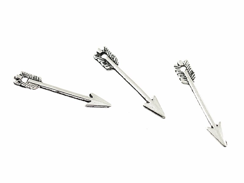 Statement Anhänger Arrow in antik silberfarben 10 Stück