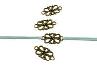 12 filigrane Verbinder "Blume" in antik...