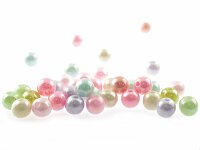 60 Acrylperlen "Holo" im Farbmix, 6 mm