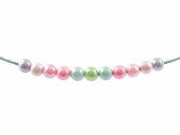 60 Acrylperlen "Holo" im Farbmix, 6 mm