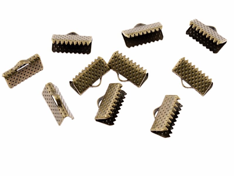 20 Bandklemmen 13 mm in antik bronzefarben