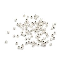 100 kleine Zwischenperlen in silberfarben, 3 mm