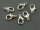 10 Karabinerverschlüsse in silberfarben, 16 mm
