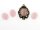 6 Cabochon Cateye Glas in rosa, 14 x 10 mm