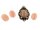 6 Cabochon Cateye Glas in karamell, 14 x 10 mm