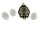 6 Cabochon Cateye Glas in anthrazit, 14 x 10 mm